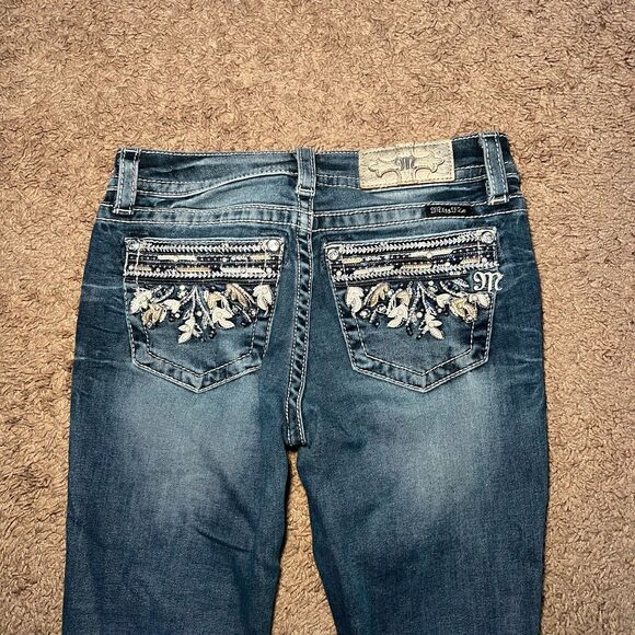 Miss Me Denim - Miss Me Hailey Skinny Jeans Embellished Rhinestone Jeweled Womens Size 26